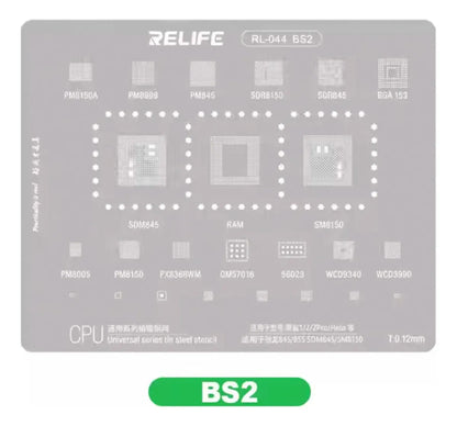 Stencil 0.12mm compatible Snapdragon 845/855 Relife RL-044 BS2