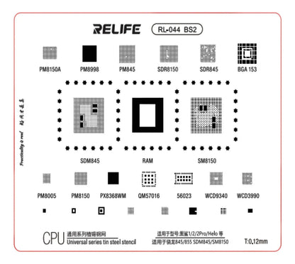 Stencil 0.12mm compatible Snapdragon 845/855 Relife RL-044 BS2