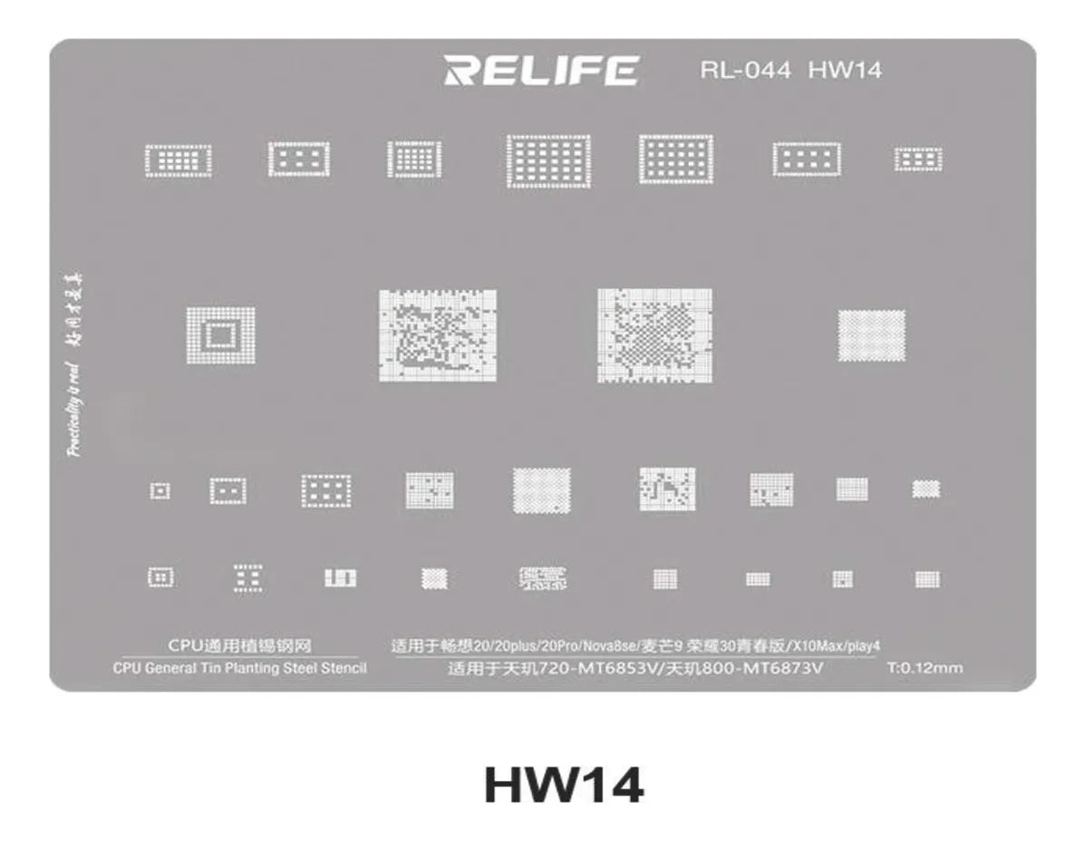 Stencil 0.12MM Relife RL-044 OV8 Snapdragon695/SM6375 Dimensity 930/MT6855V Dimensity 700/810/MT6833