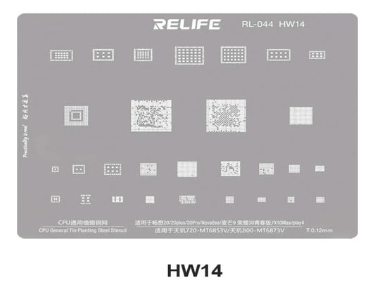 Stencil 0.12MM Relife RL-044 OV8 Snapdragon695/SM6375 Dimensity 930/MT6855V Dimensity 700/810/MT6833