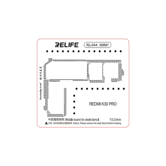 Stencil de reballing RELIFE RL-044 XMM1 de 0.12 mm para Redmi K30 Pro