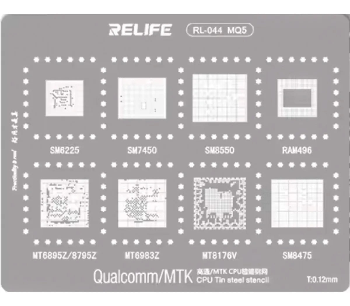 Stencil 0.12MM Relife RL-044 MQ5 Qualcomm MTK CPU