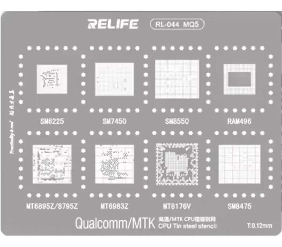 Stencil 0.12MM Relife RL-044 MQ5 Qualcomm MTK CPU