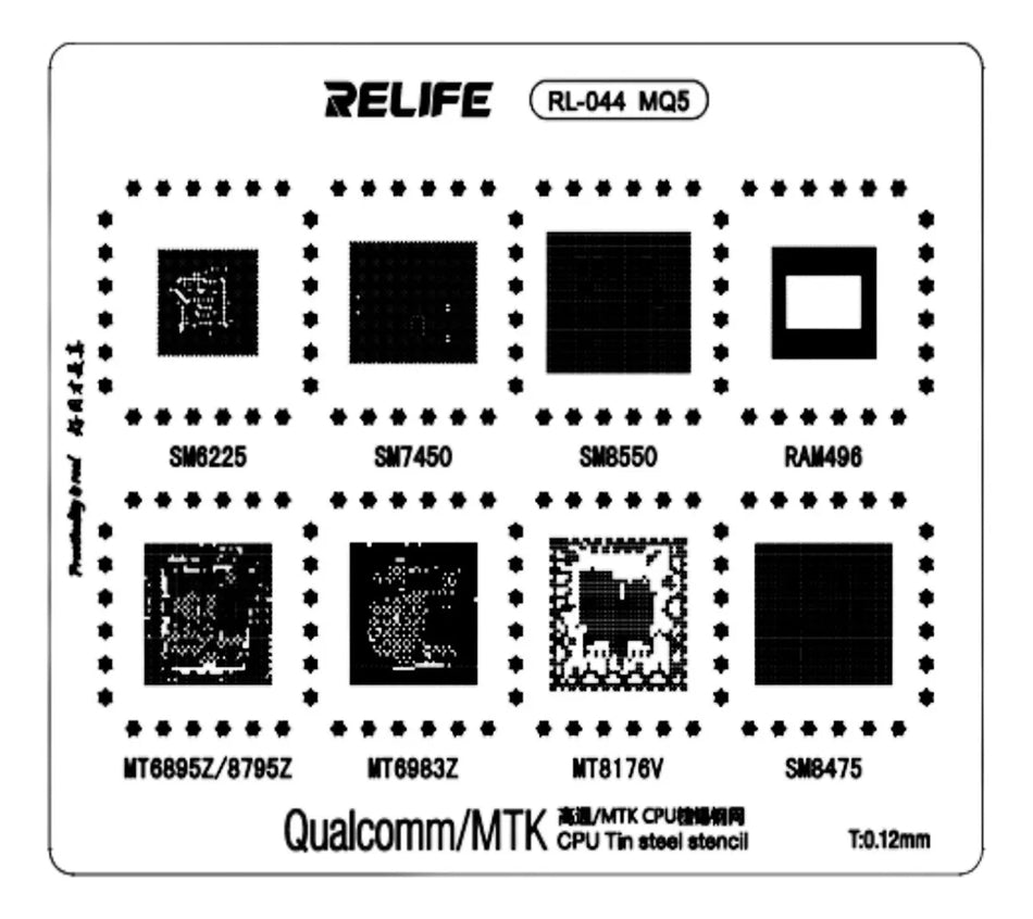 Stencil 0.12MM Relife RL-044 MQ5 Qualcomm MTK CPU