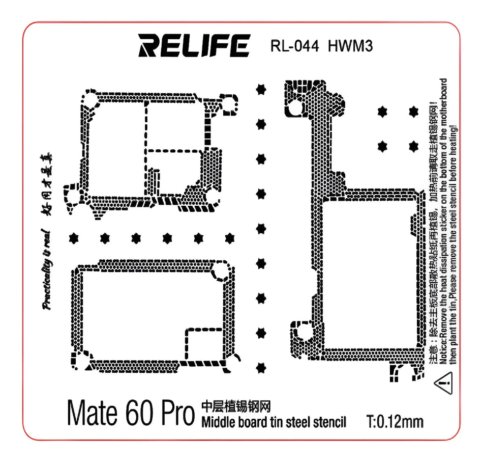 Stencil 0.12MM Relife RL-044 HWM3 Mate 60 Pro
