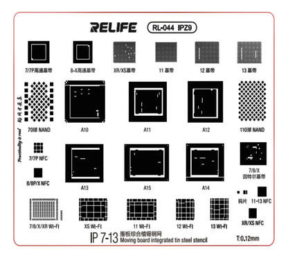 STENCIL 0.12MM Relife RL-044 IPZ9 IP8-15