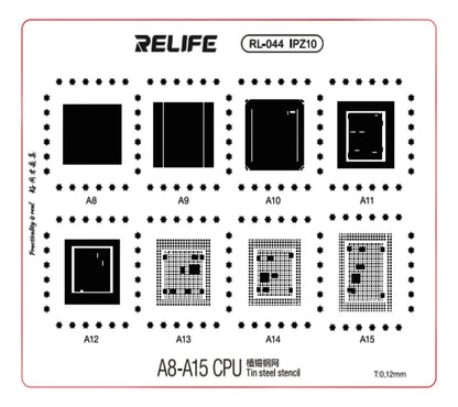 STENCIL 0.12MM IPZ10 A8-A15 RELIFE RL-044