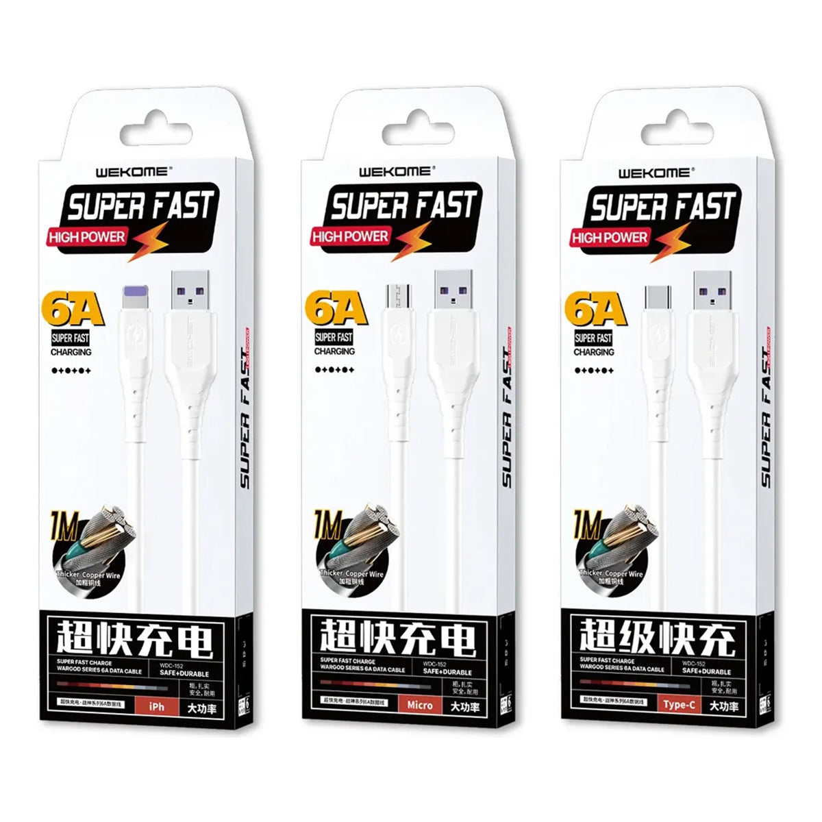 Cable de Carga Rápida Wargod 1m (6A)