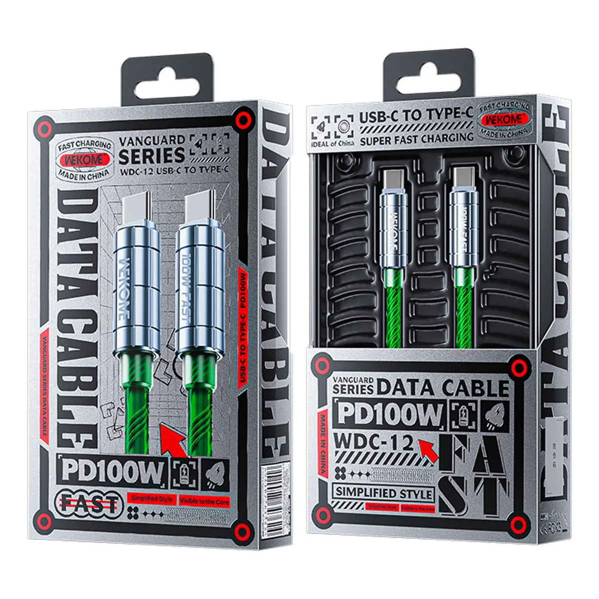 Cable Wekome Vanguard II WDC-12 azul - detalle del conector
