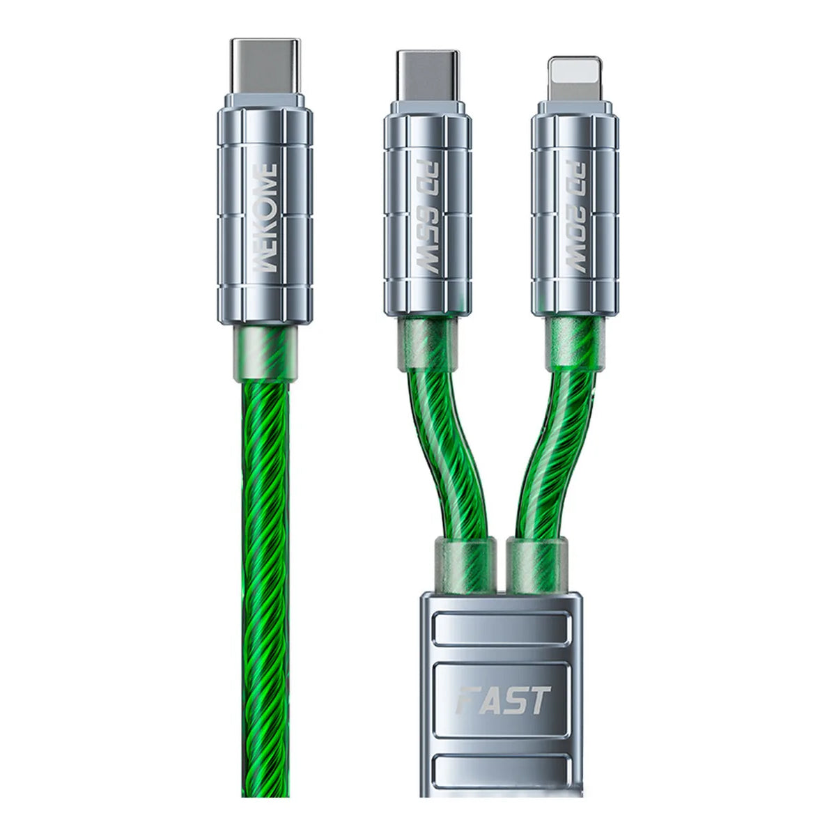 Cable de Carga Rápida 2 en 1 Wekome Vanguard II Aleación de Zinc