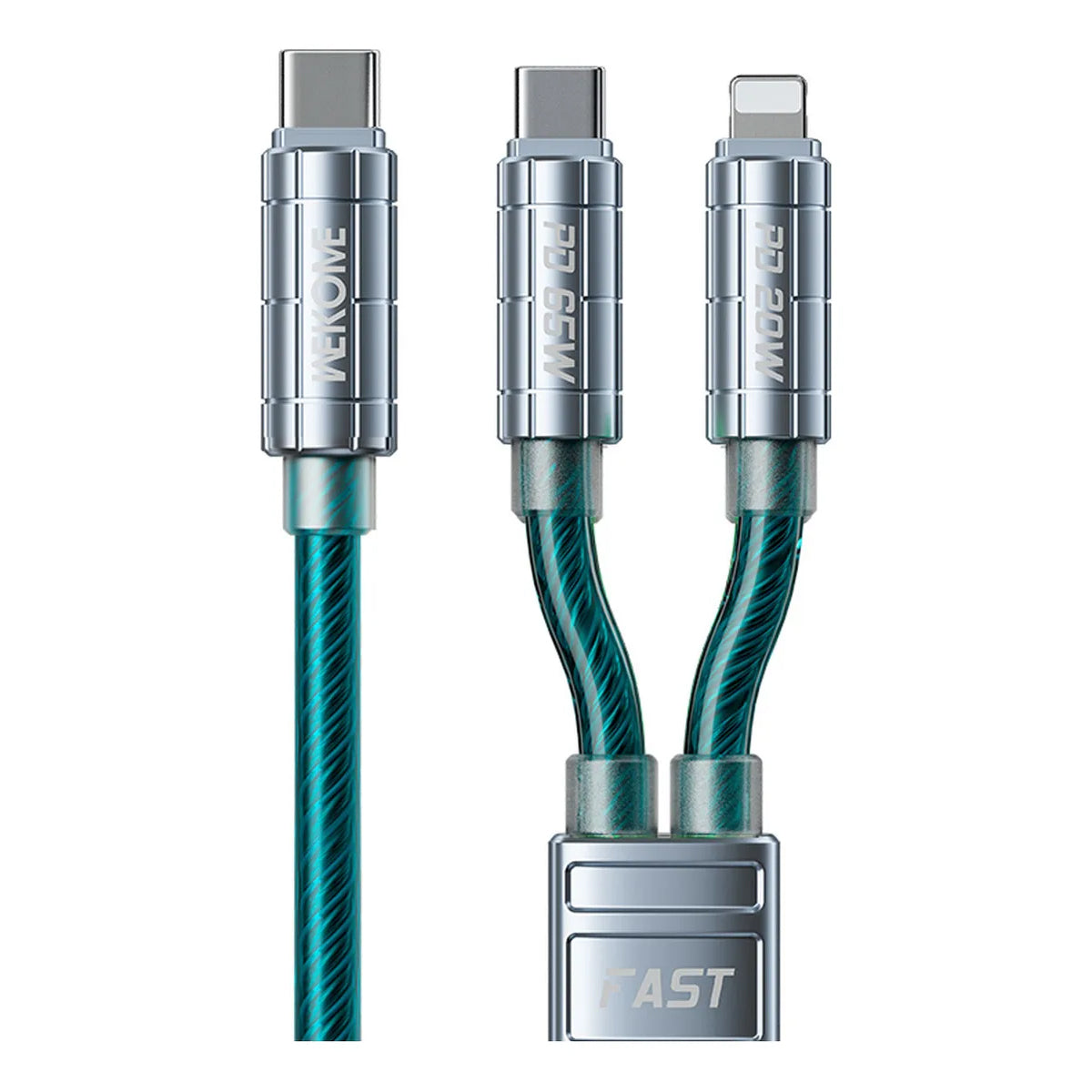Cable de Carga Rápida 2 en 1 Wekome Vanguard II Aleación de Zinc
