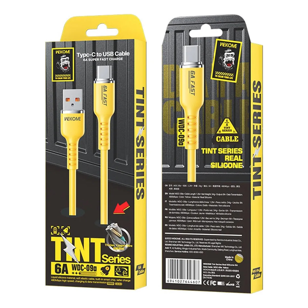 Cable de Datos 6A de Silicona Real Wekome Tintt WDC-09A