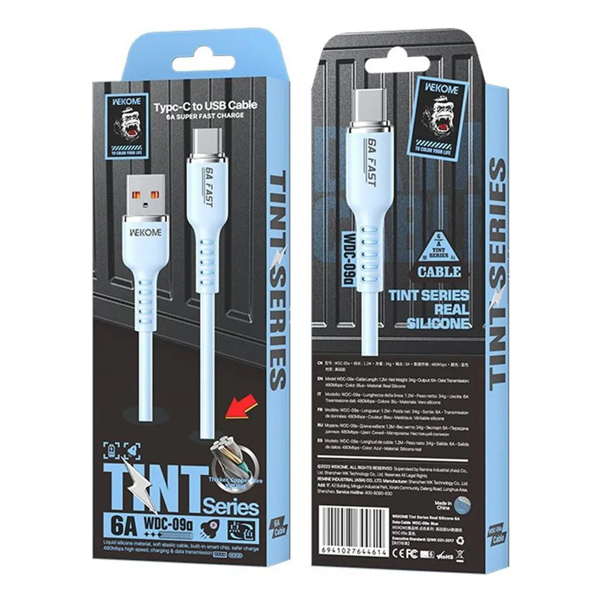 Cable de Datos 6A de Silicona Real Wekome Tintt WDC-09A