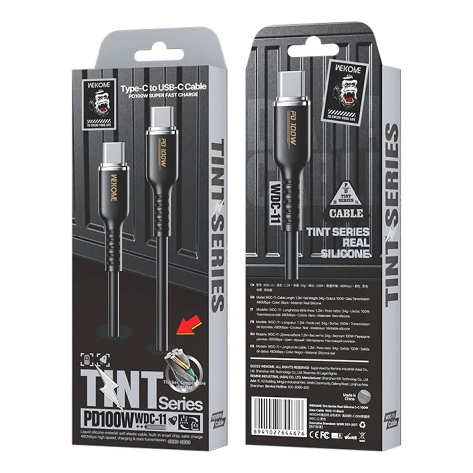 Cable de Datos de Silicona USB-C a USB-C 100W