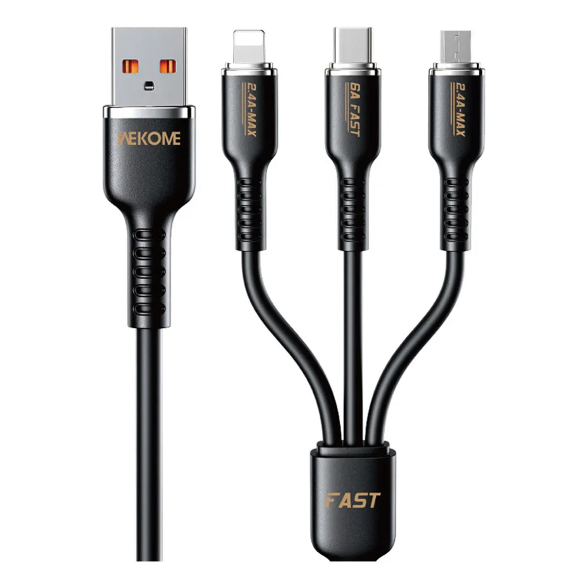 Cable de Carga Super Rápida 3 en 1 de Silicona 66W