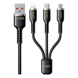 Cable de Carga Super Rápida 3 en 1 de Silicona 66W