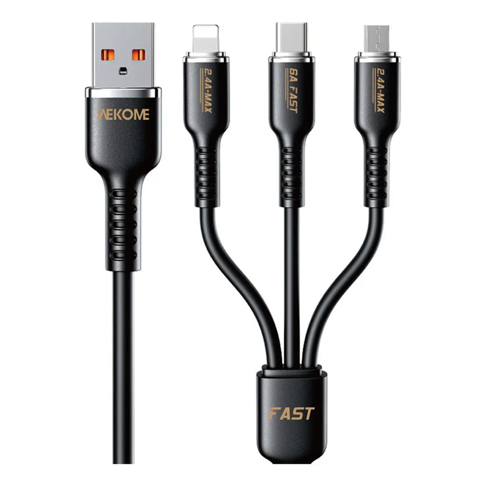 Cable de Carga Super Rápida 3 en 1 de Silicona 66W