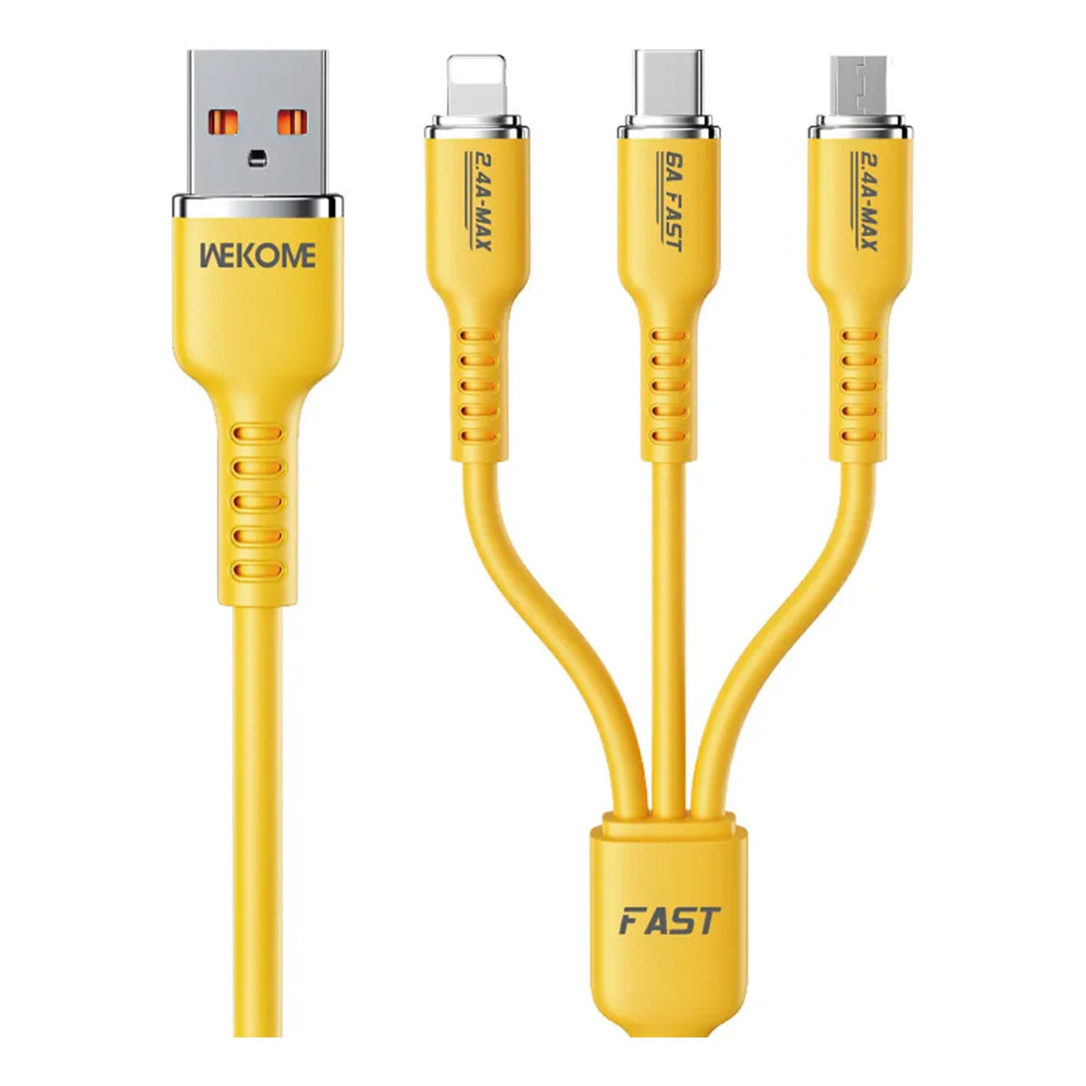 Cable de Carga Super Rápida 3 en 1 de Silicona 66W