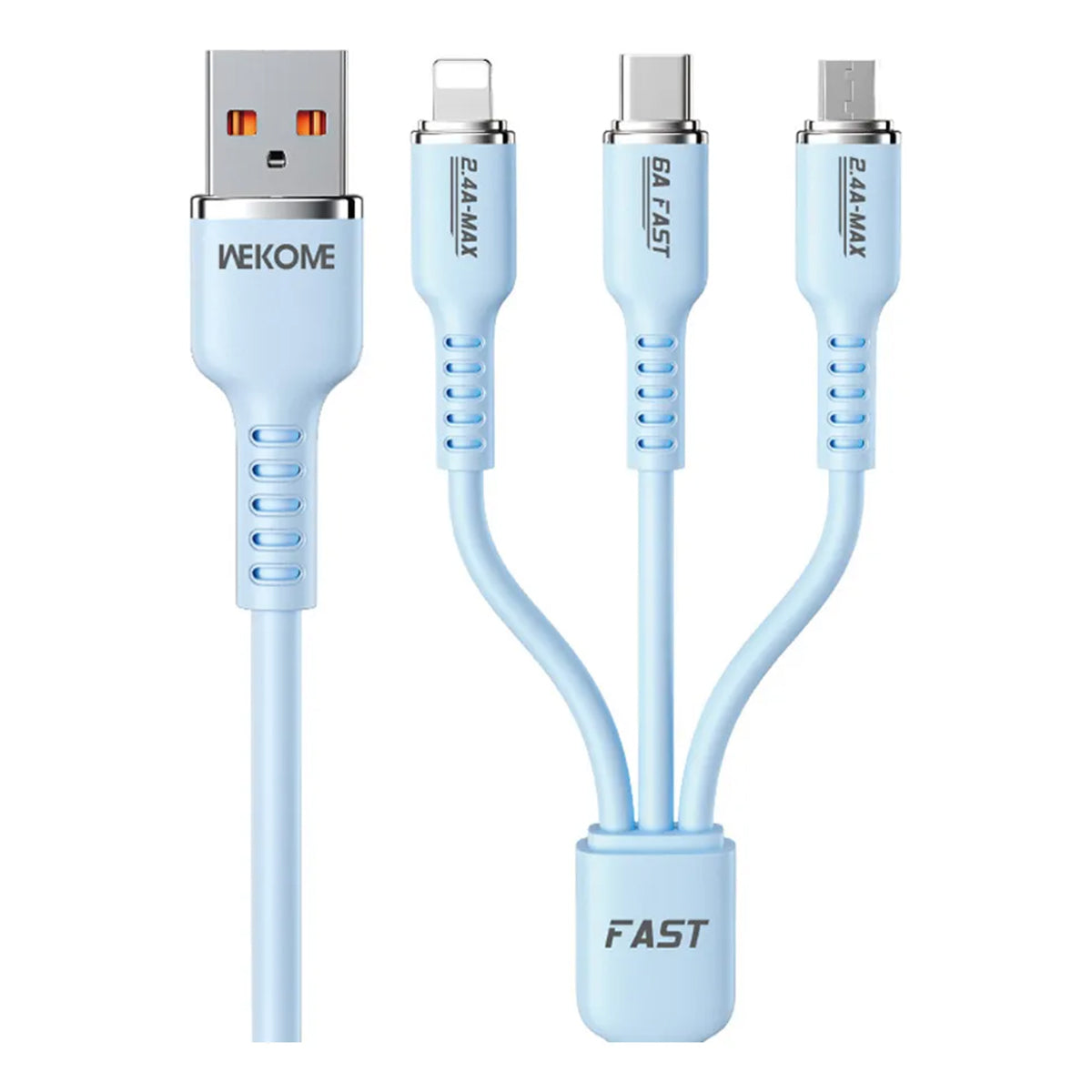 Cable de Carga Super Rápida 3 en 1 de Silicona 66W
