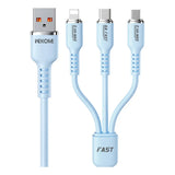 Cable de Carga Super Rápida 3 en 1 de Silicona 66W