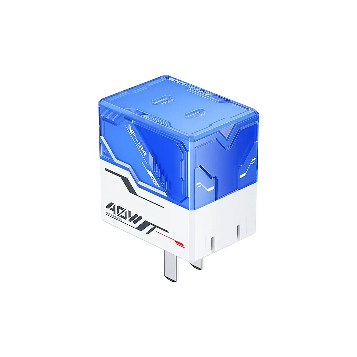 Cargador GaN de 40 W mecha transparente blanco