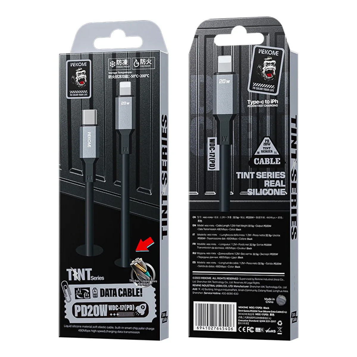 Cable de Datos PD20W de Silicona Serie Tint Ii WDC-17PD