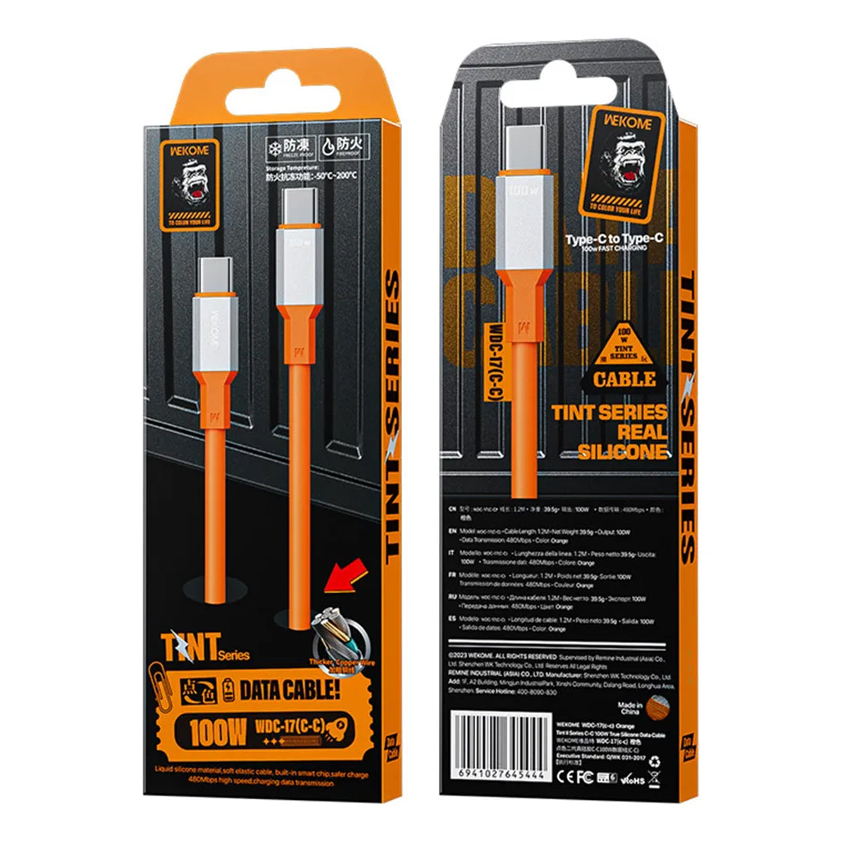 Cable de Datos de Silicona 100W Wekome Tint II