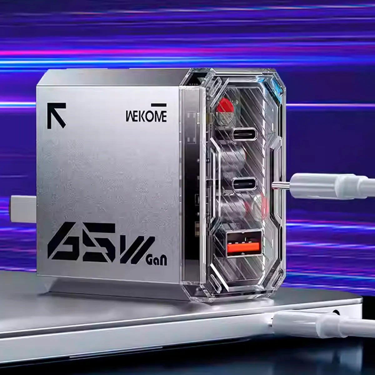 Cargador de 65W Gan Triple Puerto Tipo C y A Ultrarrápido