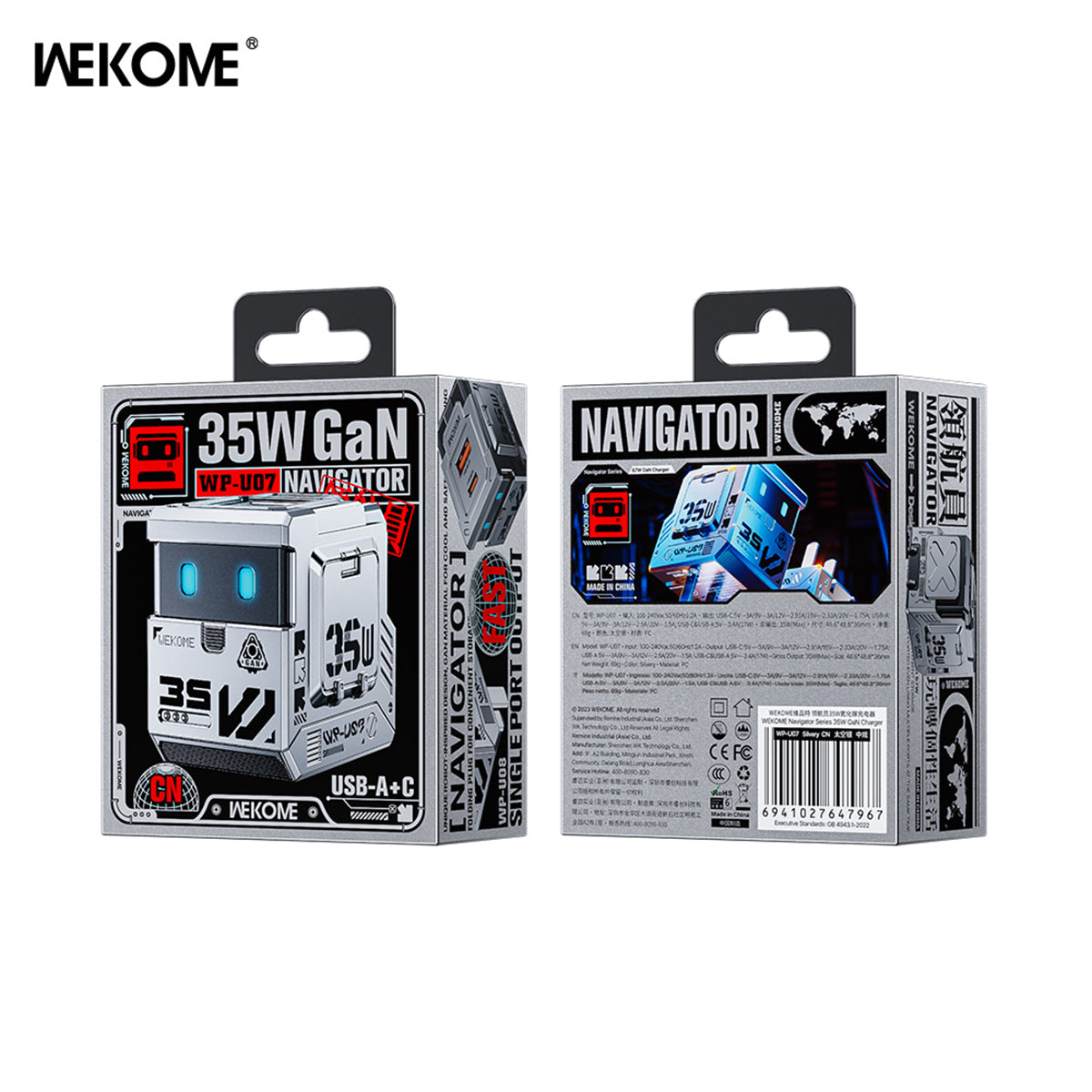 Cubo Cargador Wekome Navigator WP-U07 35W – ¡Velocidad con Estilo Pro!
