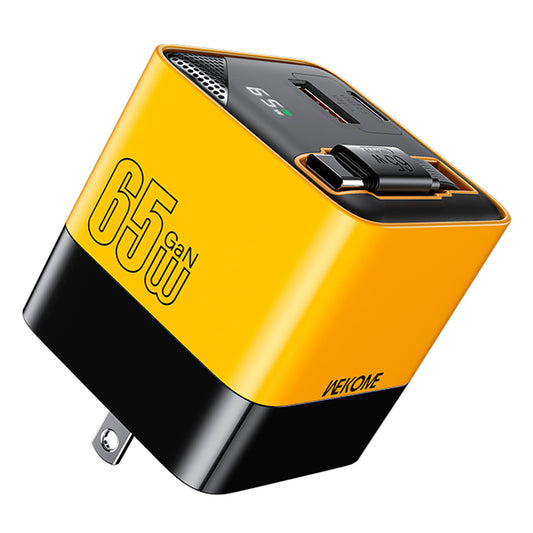 Cubo Cargador WP-U39 US Infinity 65W – ¡Potencia Total y Estilo Vibrante!