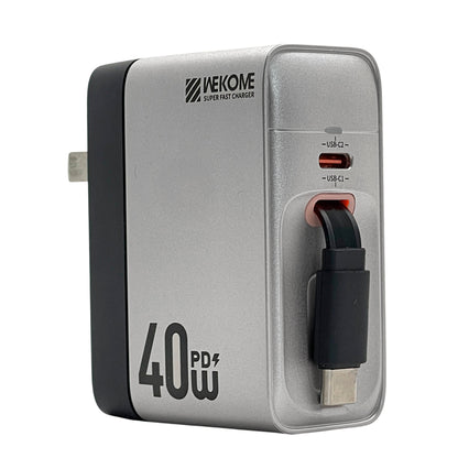 Cargador con Cable Retráctil WP-U38 Infinity 40W – ¡Orden y Potencia Total!