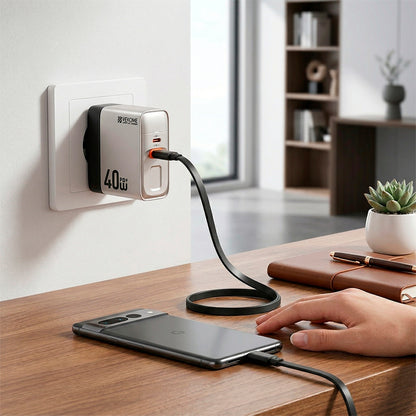 Cargador con Cable Retráctil WP-U38 Infinity 40W – ¡Orden y Potencia Total!