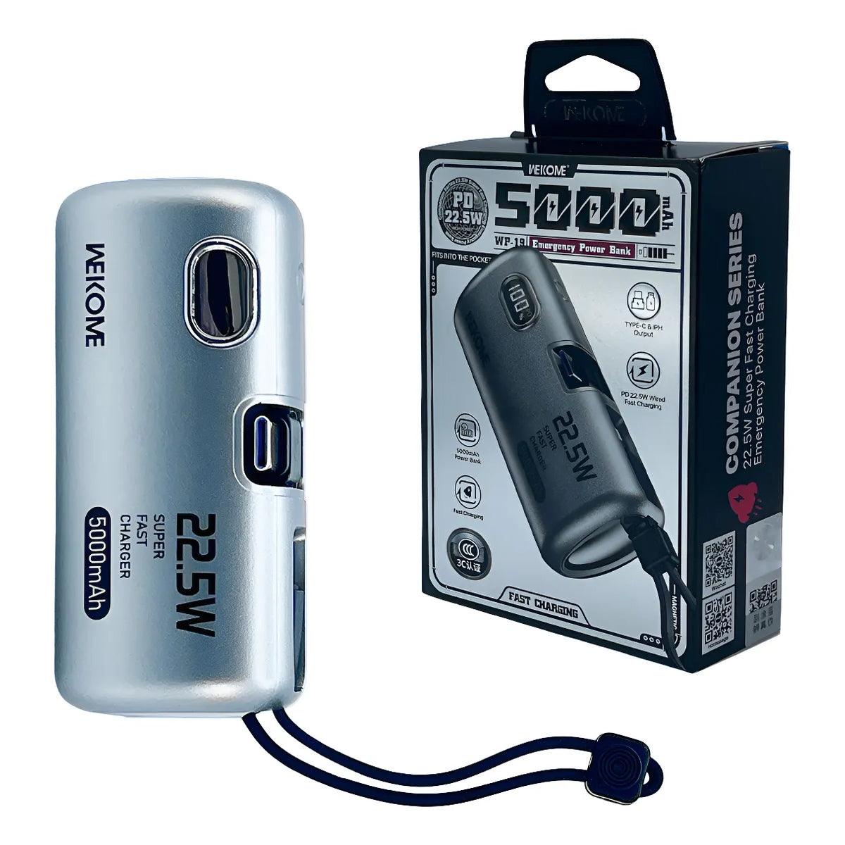 Power Bank WP-19 Companion – 5,000 mAh de Respaldo a 22.5W