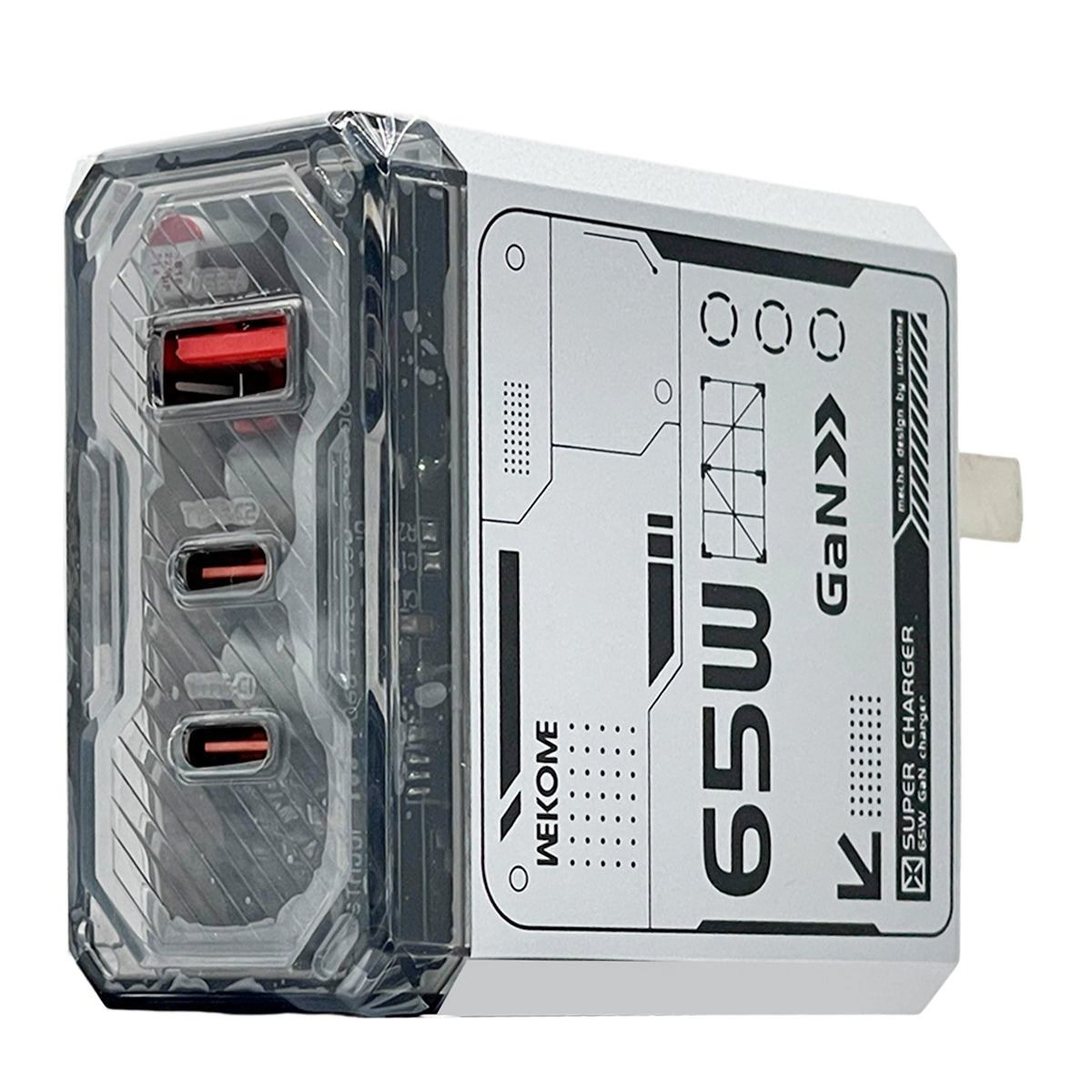 Cargador WEKOME WP-U06 Cube Geometry 65W GaN – ¡Potencia Total en Formato Mini!
