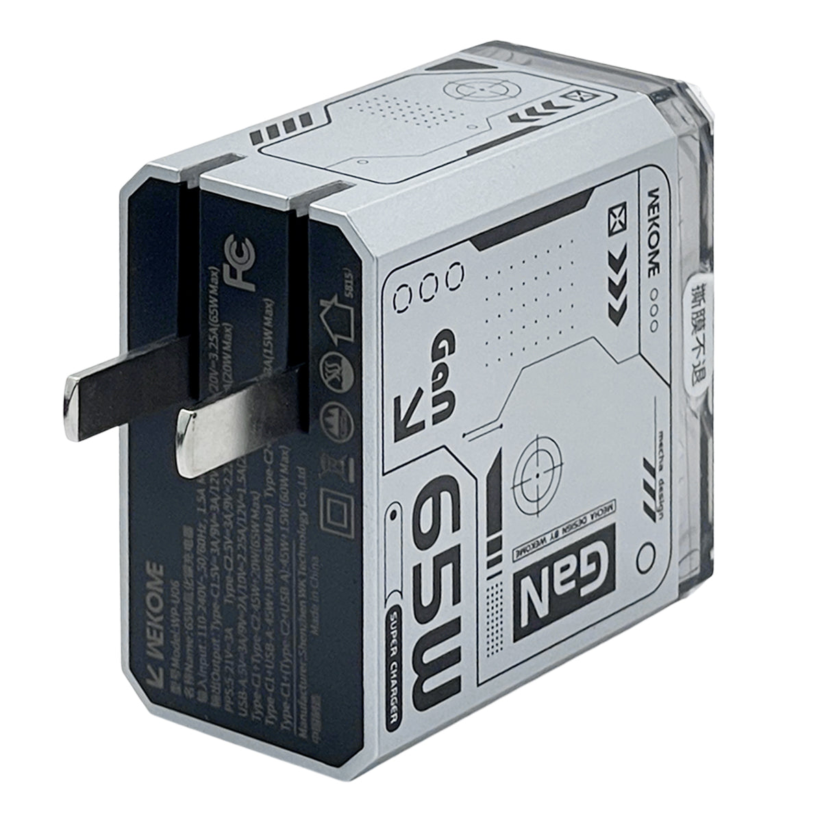 Cargador WEKOME WP-U06 Cube Geometry 65W GaN – ¡Potencia Total en Formato Mini!