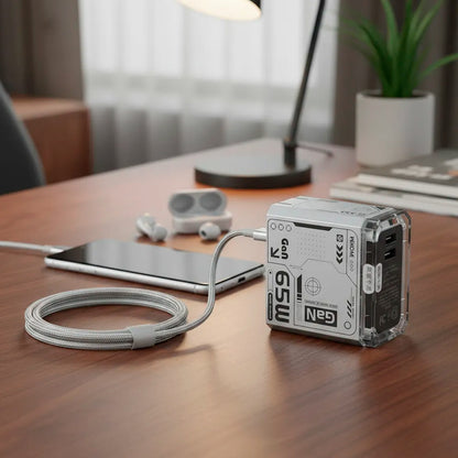 Cargador WEKOME WP-U06 Cube Geometry 65W GaN – ¡Potencia Total en Formato Mini!