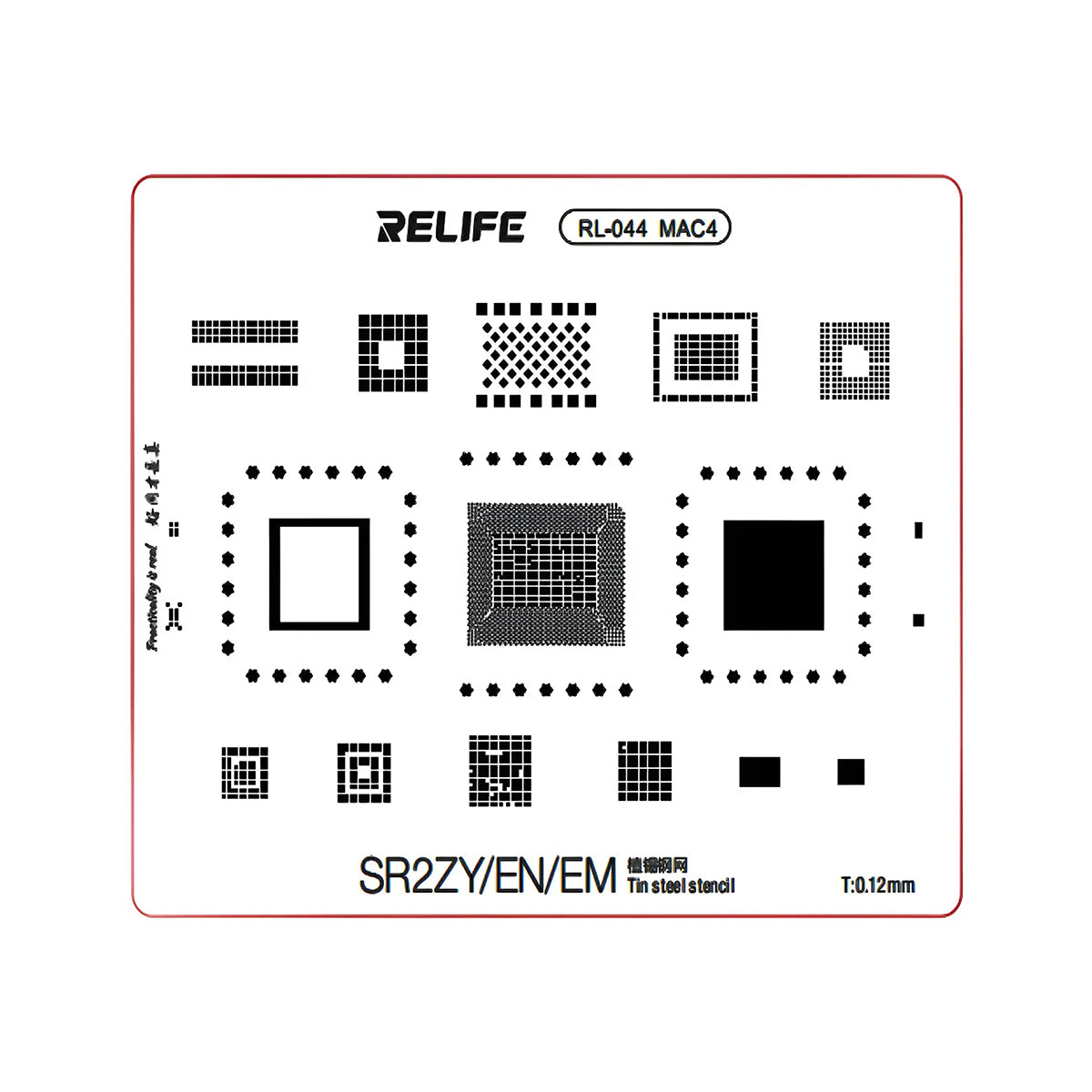 Stencil BGA Relife RL-044 MAC4 para CPU SR2ZY EN EM