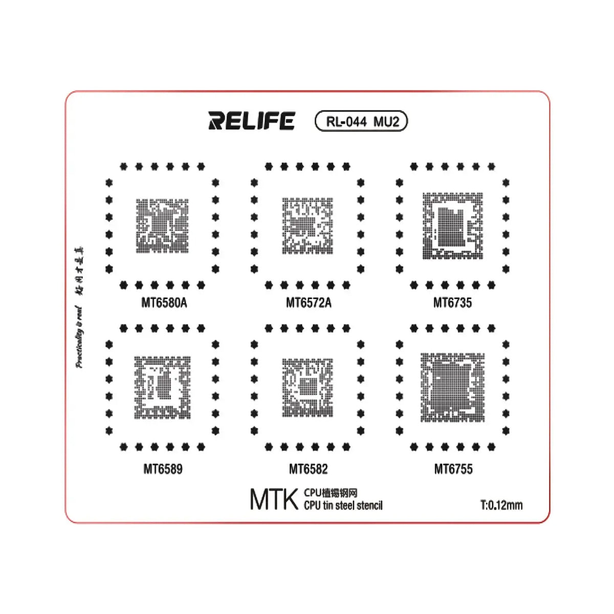 Stencil BGA Relife RL-044 MU2 MTK