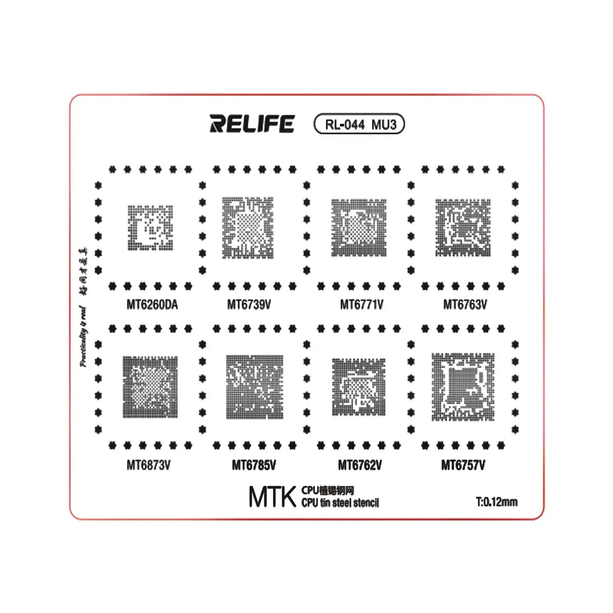 Stencil BGA Relife RL-044 MU3 MTK