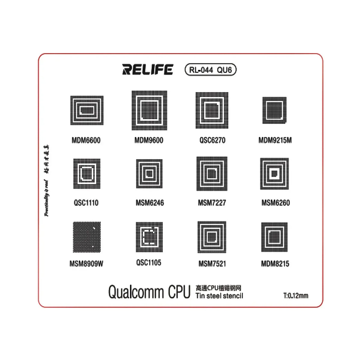 Stencil BGA Relife RL-044 QU6 Qualcomm
