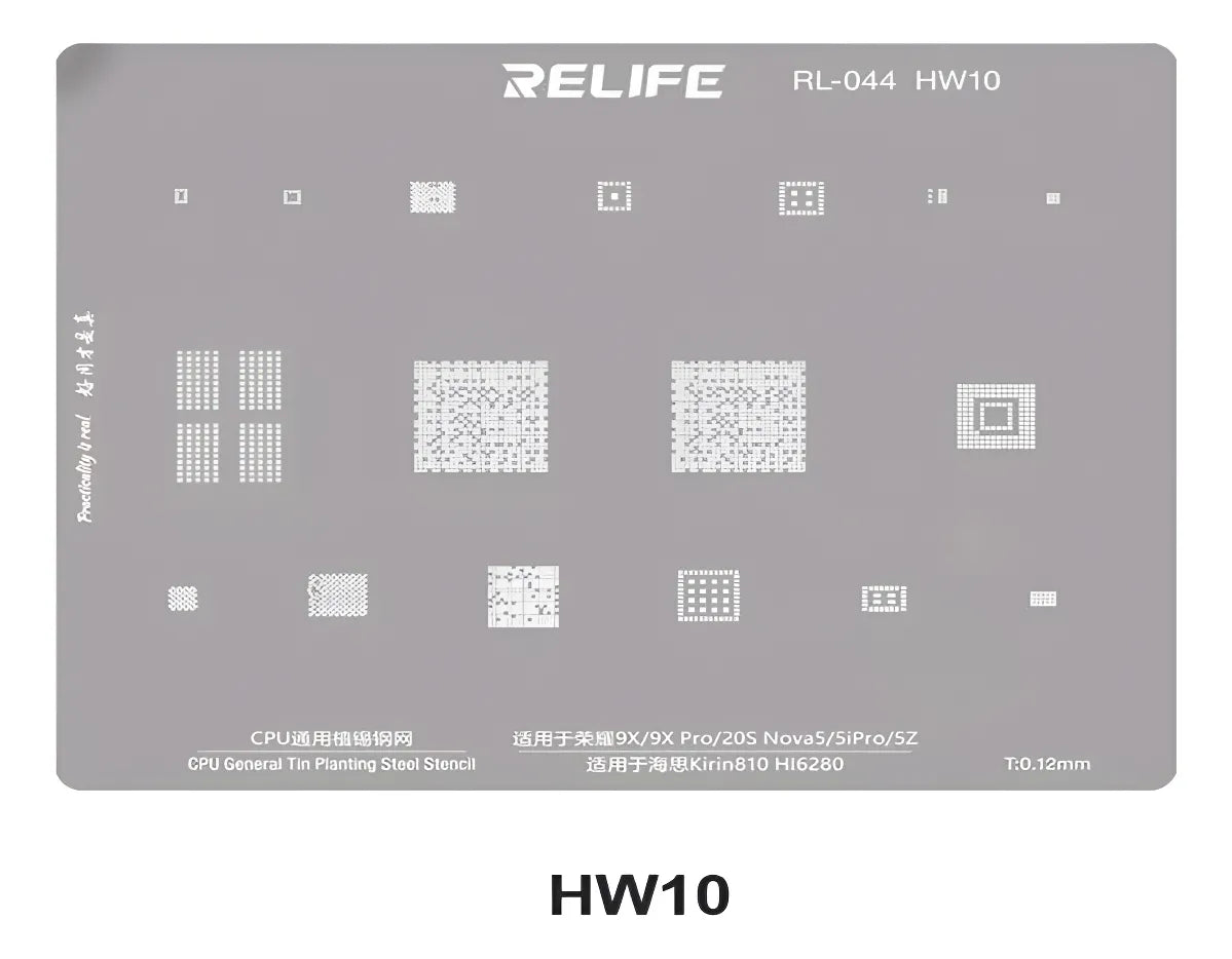Stencil 0.12MM Relife RL-044 HW10 Kirin810 HI6280 CPU BGA
