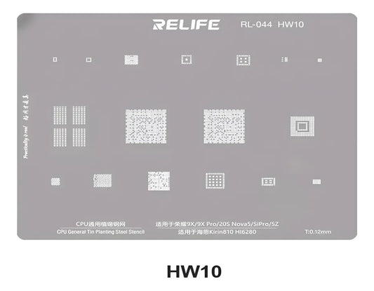 Stencil 0.12MM Relife RL-044 HW10 Kirin810 HI6280 CPU BGA