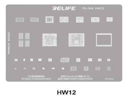 STENCIL 0.12MM Relife RL-044 HW12 Kirin990 HI3690/HI9500 CPU BGA