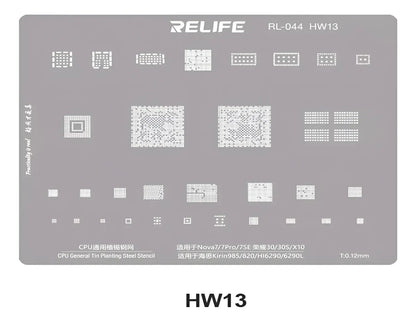 STENCIL 0.12MM Relife RL-044 HW13 Kirin985/820/HI6290/6290L CPU BGA