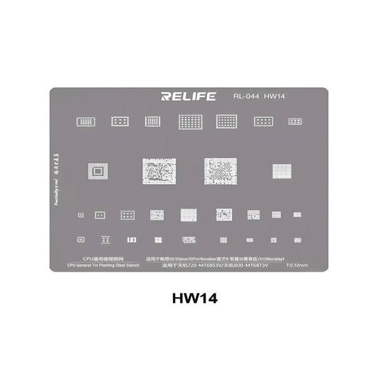 Stencil de Precisión Relife RL-044 HW14: Reballing Maestro para Dimensity 720/800