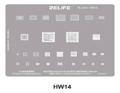 STENCIL 0.12MM RELIFE RL-044 HW14 Dimensity 720-MT6853V/ DIMENSIDAD 800-MT6873V CPU universal