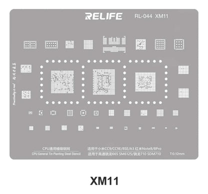 Stencil 0.12MM Relife RL-044 XM11 Qualcomm Snapdragon 665 SM6125 Snapdragon 710 SDM710