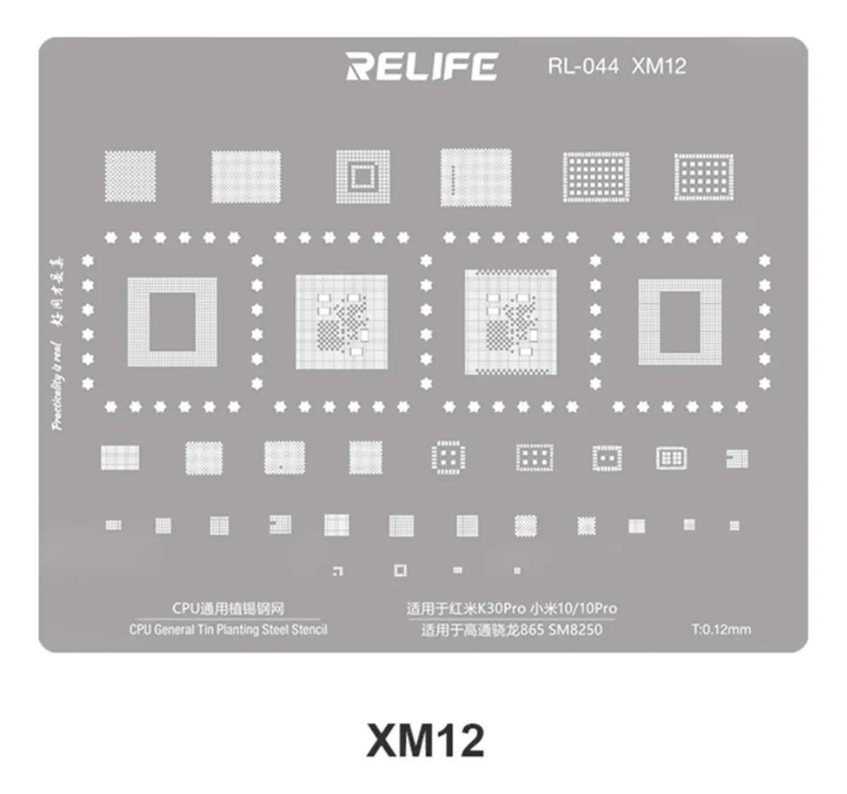 STENCIL 0.12MM Relife RL-044 XM12 Qualcomm Snapdragon 865 SM8250