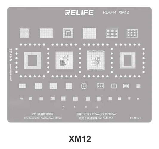 STENCIL 0.12MM Relife RL-044 XM12 Qualcomm Snapdragon 865 SM8250