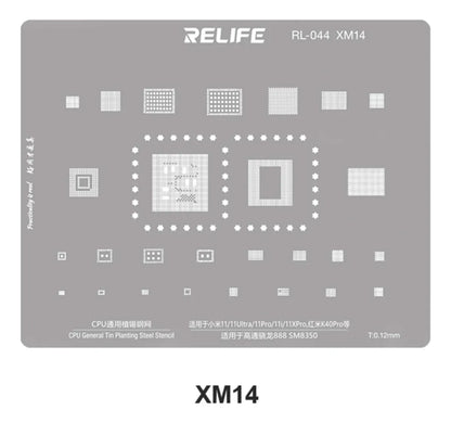 Stencil 0.12mm compatible con Qualcomm888 SM8350 Relife RL-044 XM14